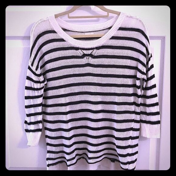 Aerie women’s small blue white stripe sweater - Picture 1 of 8